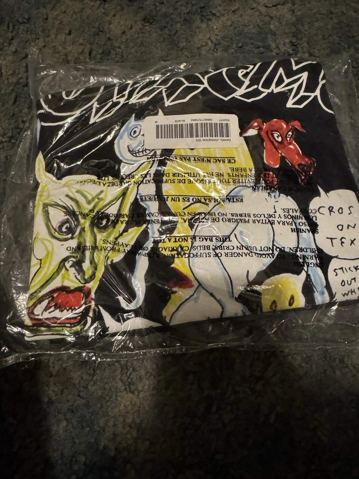T shirt noir moyen Supreme NEUF SS20 Daniel Johnston
