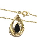 14k yellow gold .10ct diamond onyx gemstone pendant necklace 4.6g 17" — photo 5