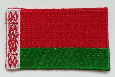 WEISSRUSSLAND FLAGGE PATCH gestickt Abzeichen bügeln aufnähen 3,8 cm x 6 cm Белару́сь Bielaruś