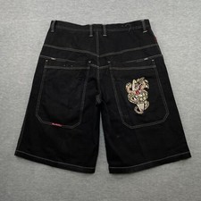 Ignition Jean Shorts 41 Baggy Skater Black Dragon Grunge JNCO Style VTG Y2K