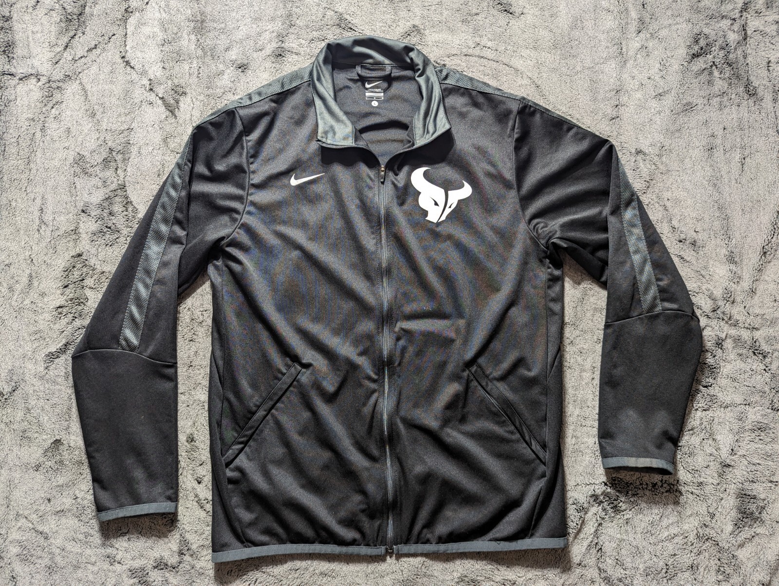 SACAI X NIKE Giacca leggera Nike manica lunga full zip uomo taglia large nera Huston Texans