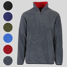 Men  s Polar Fleece Quarter Zip Pullover Long Sleeve Thermal Sweatshirt Sweater
