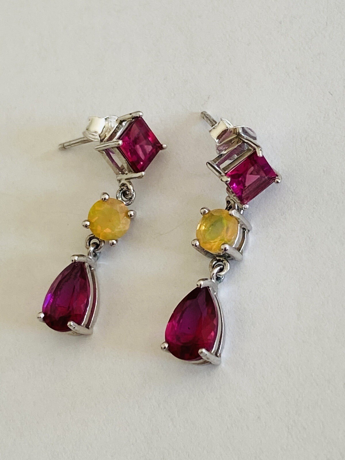 Vintage Designer Sterling Silver Ruby Citrine Tri… - image 6