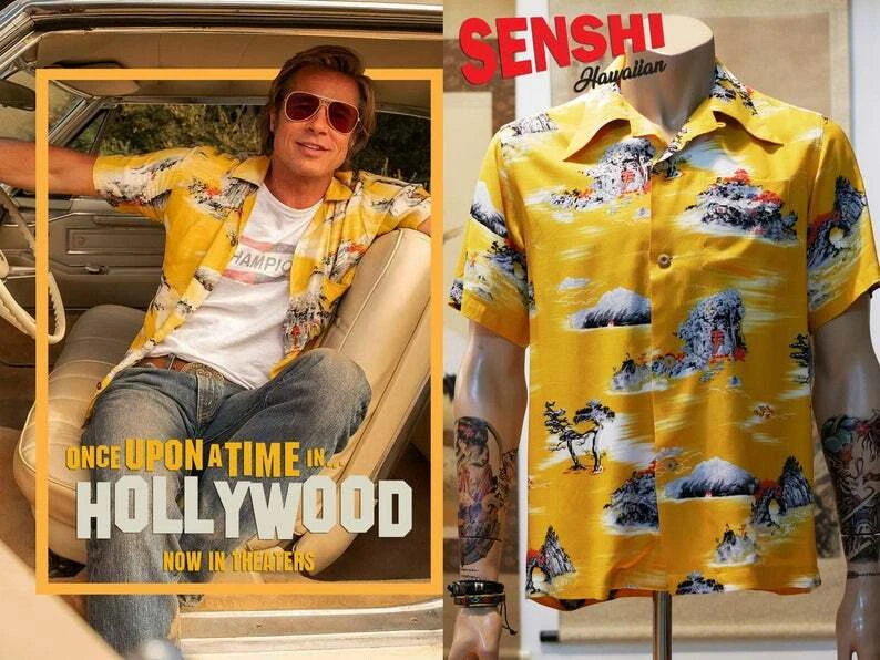Hawaiian Shirt Brad pitt yellow once upon a time in hollywood
Opens in a new window or tab