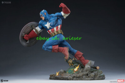 Sideshow Premium Format Marvel Captain America 1/4 Statue Figure In Stock New
