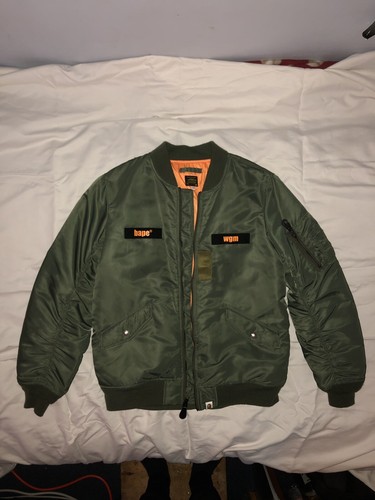 bape green bomber jacket