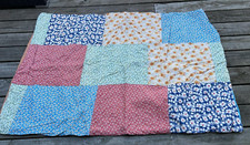 Vtg Feedsack Quilt Baby Lap