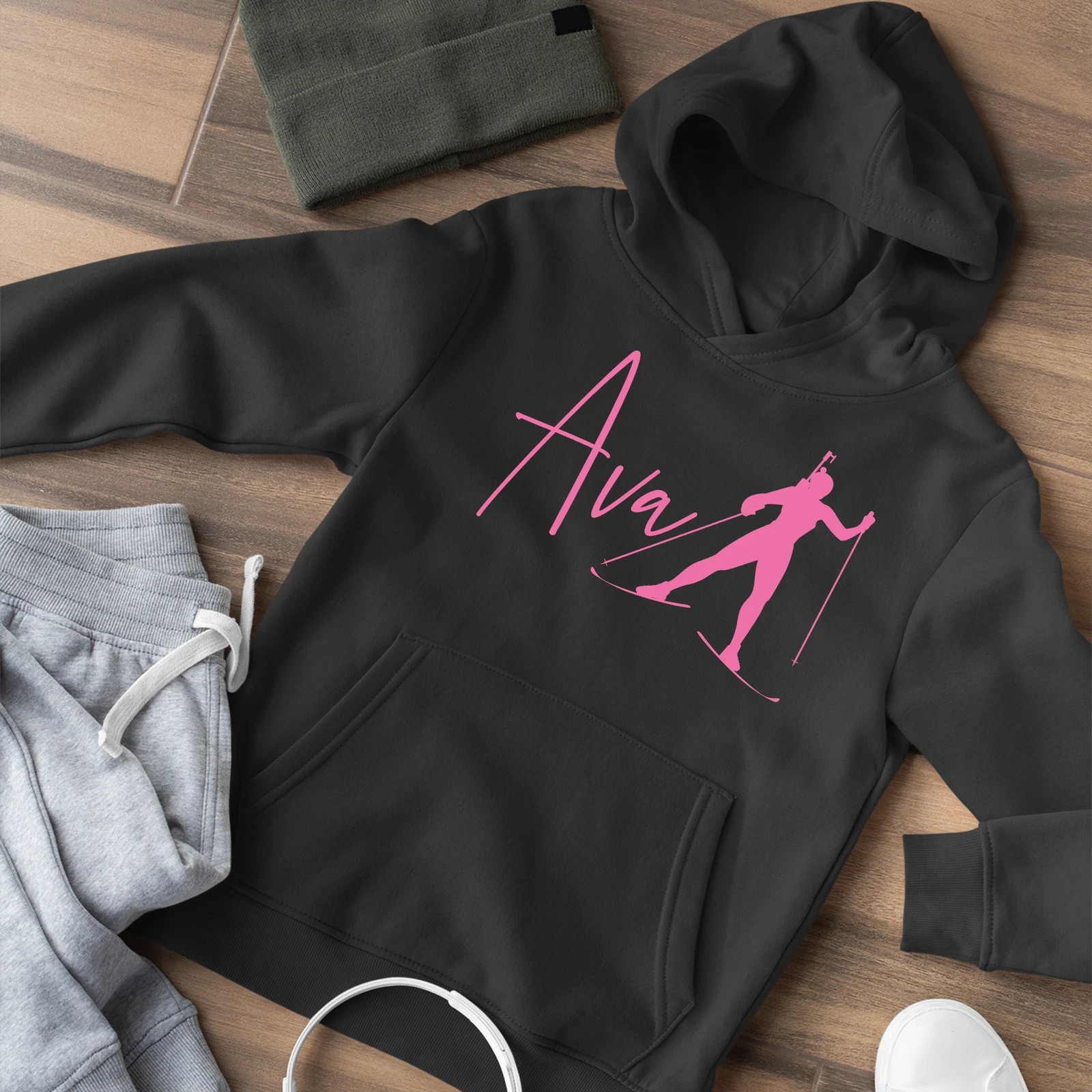 VETEMENTS Felpa con Cappuccio Sci Bambina Personalizzata Sci Compleanno Regali Figlia Bambina