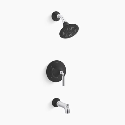 Kohler Tone Rite-Temp K-TS27421-4-CBL Tub and Shower Polished Chrome Matte Black
