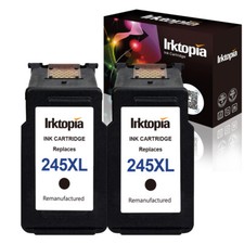 2 Pks PG-245 XL Black Ink Cartridges for Canon MG2922 MG2924 MG2522 MG2550.