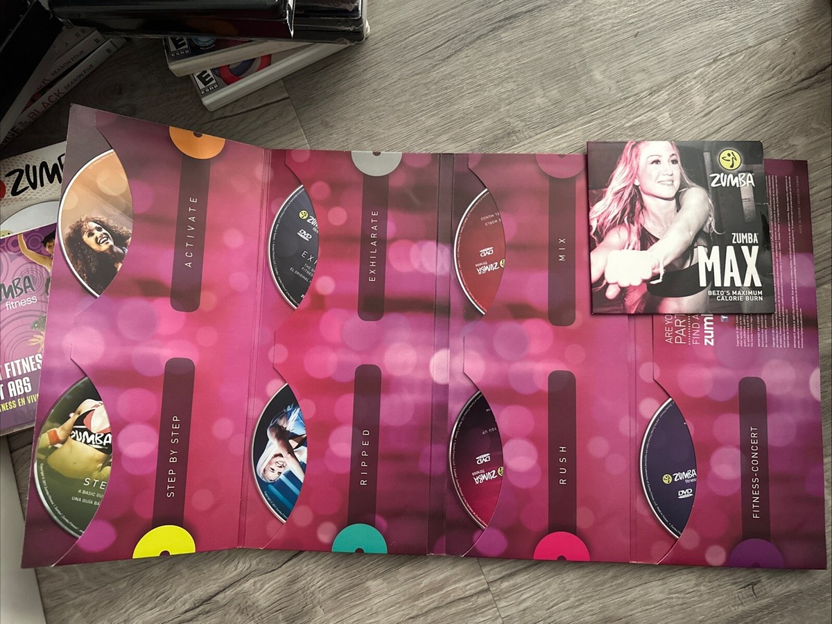 Zumba Fitness EXHILARATE 7 DVD Set w/ Program Guide + Beto's MAX