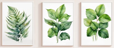 3er Set Botanische Kunstdrucke - Museumsqualität mattes Fine Art Papier A4
