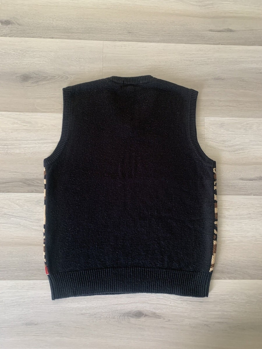 Supreme Leopard Sweater Vest SS16 Small Black Cheetah