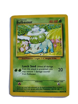 Pokémon TCG Bulbasaur Base Set 44/102 Regular Unlimited Common | eBay