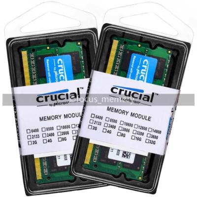 Crucial 16GB (2x8GB) DDR3 1333MHz PC3-10600S SODIMM Laptop Memory Kit