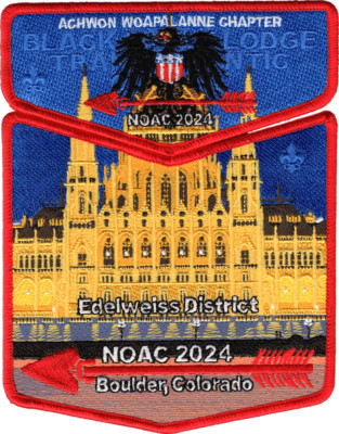 Boy Scout OA 482 Black Eagle Lodge 2024 NOAC Achwon Woapalanne Chapter Flap Set
