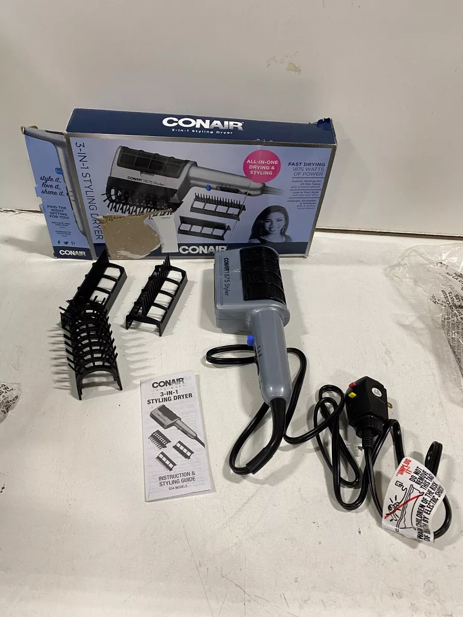 Conair 1875 Watt 3 in 1 Styling Hair Dryer with Ionic Technology