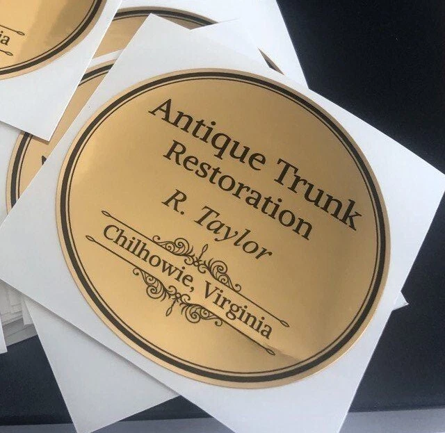 Gold Foil Stickers Smooth Mirror gold  Metallic stickers  Reflective Gold labels - Image 3 of 3