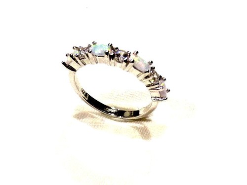 Bague Fantaisie Lucite Multicolore Plaquée Argent - Taille 55, Occasion Comme Neuf