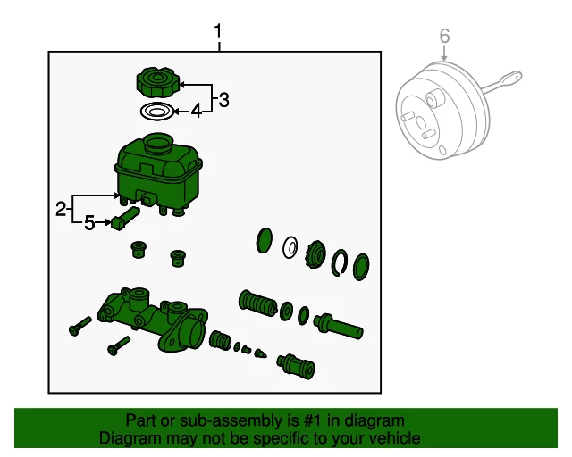 Главный тормозной цилиндр в сборе GM NOS 92121736 для Pontiac GTO 2005-2006 годов выпуска - Изображение 2 из 4