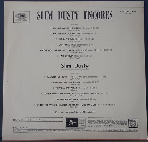 SLIM DUSTY - ENCORES 1969 COLUMBIA OEX 9565 PRIMERA PRENSA LP - Imagen 3 de 3