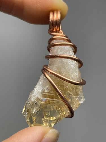 CLEARANCE Citrine Pendant ONLY handmade copper wrapped Wire Quality Durable S25 - Picture 4 of 7
