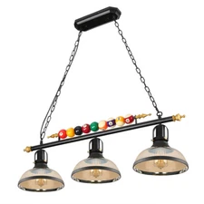 39" 3-Light Hanging Pool Table Lights Fixture Billiard Pendant Lamp