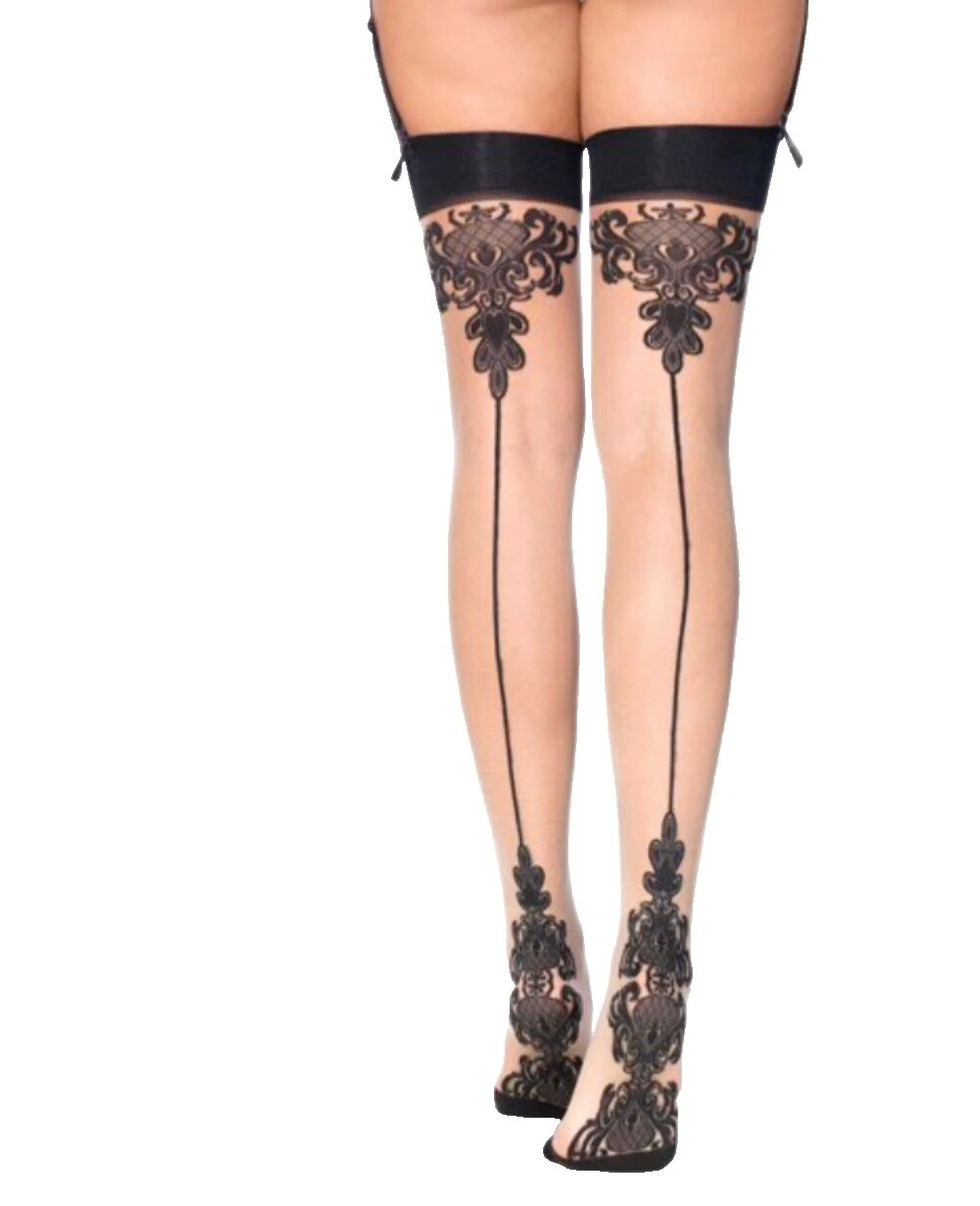 Medias de poliamida sólida Leg Avenue & Medias hasta el muslo para mujeres