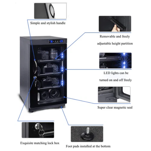100L Camera Lens Equipment Storage Digital Electronic Dehumidify Dry Cabinet Box - Picture 11 of 13