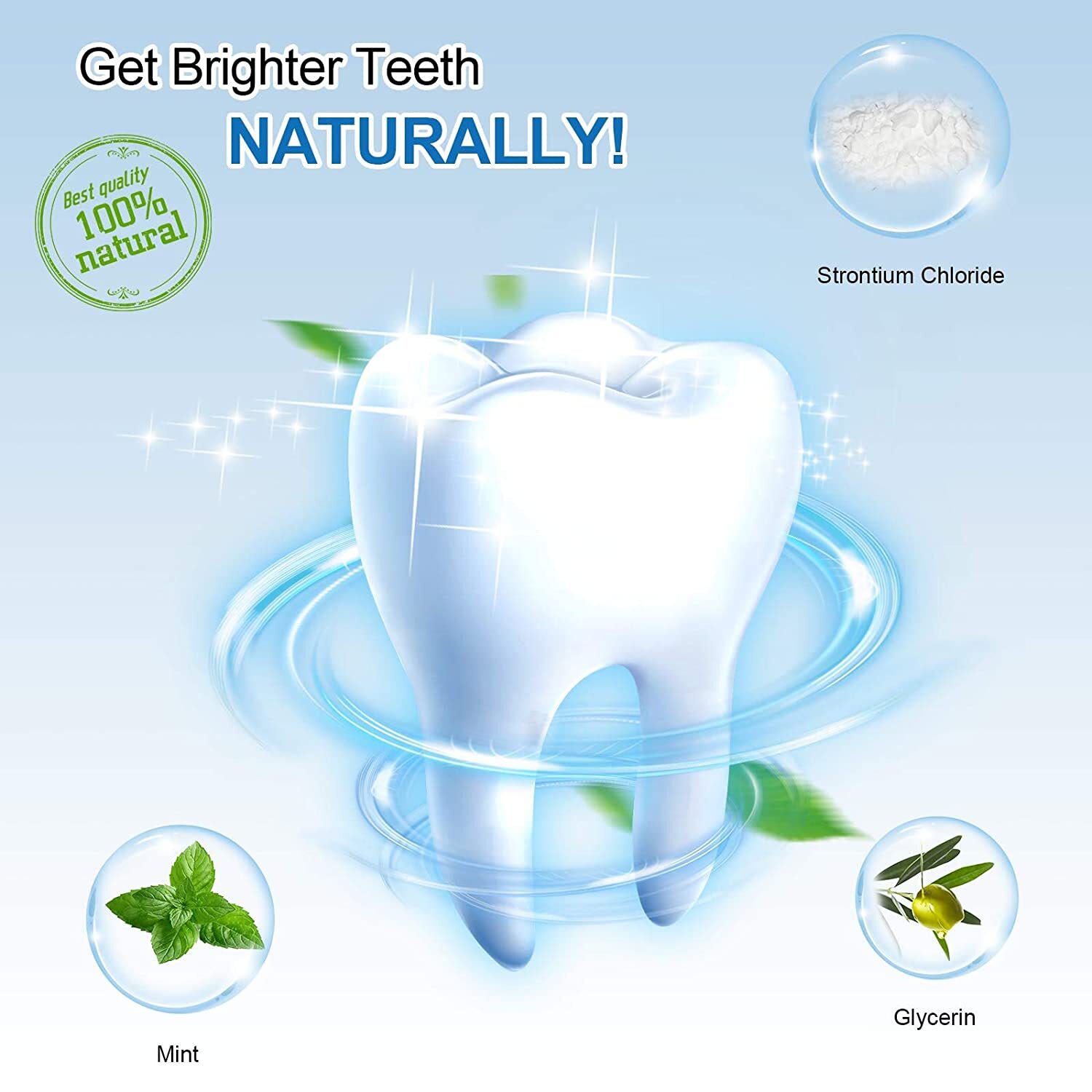 VAKKER Teeth Whitening Powder Mint Flavor Tooth Stains Remove V34 Kit