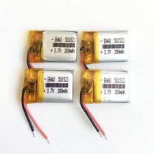 4 x 3.7V 200mAh Lipo Rechargeable Battery For MP3 GPS Headphone bluetooth 501522