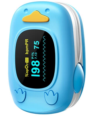 HOLFENRY Baby Kids Finger Pulse Oximeter Pediatric SpO2 PR for Neonatal Children 1-12Year