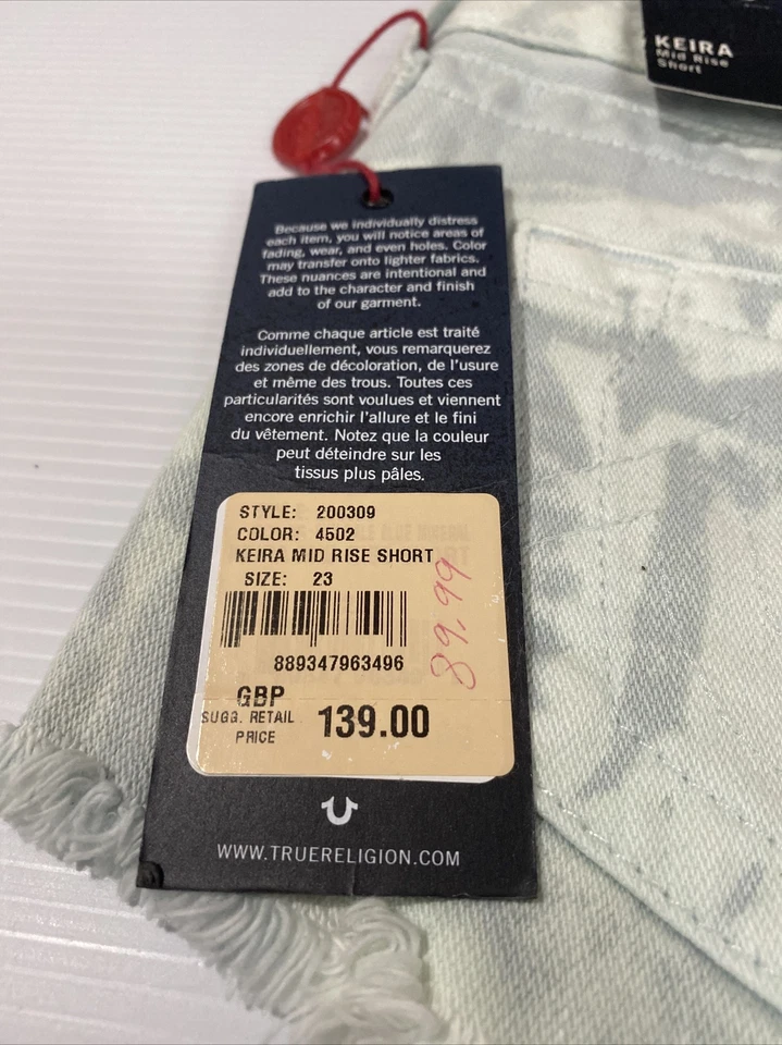 True Religion Jean Shorts Mid Rise Keira W23 RRP £139 - Image 3 of 4
