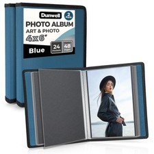 Dunwell Small Photo Album 4x6 2-Pack, Blue , Mounting Paper, 4 x 6 Photo  A...
