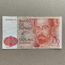 🇪🇸 Spain 2000 Pesetas Banknote 1980 Spanish Currency Madrid