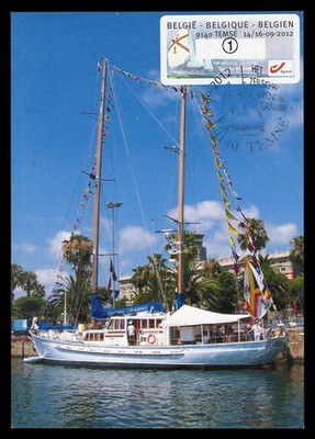 BELGIUM 2012 Maximum Card ATM - Zenobe Gramme 9140 Temse ship voiler zeilschip