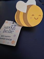 Image of Sass And Belle Wooden Bee Happy Drawer Knob