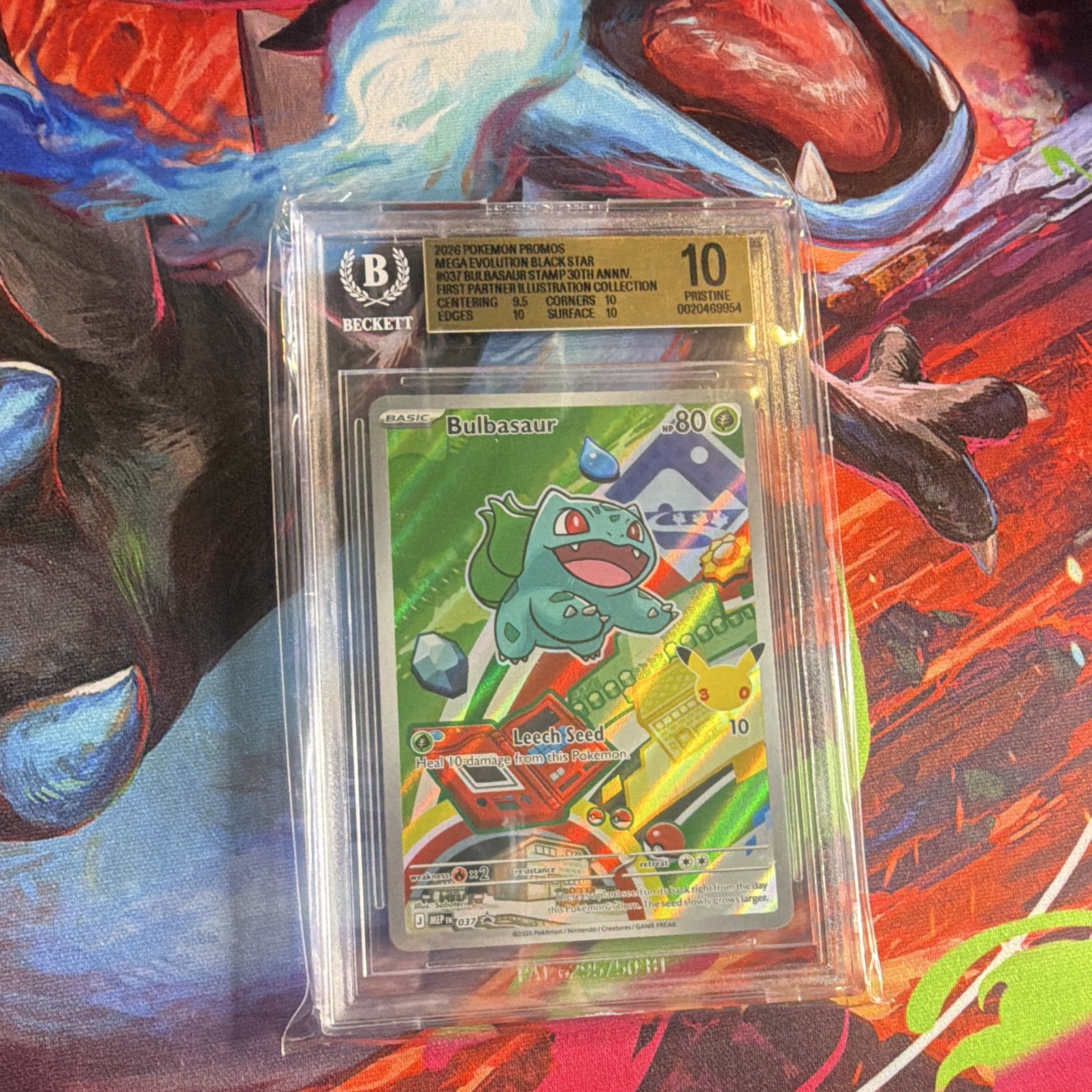 Pokemon TCG Mega Evolution Black Star Promos Bulbasaur 037 Promo Holo Eng BGS 10