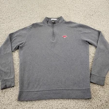 SMU Mustangs Peter Millar Sweater Mens Medium Gray Rayon Poly 1/4 Zip Jacket