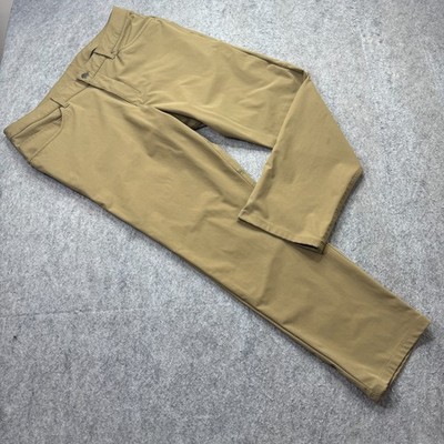Lululemon Commission Pants Men 36 x 30 Beige Classic Warpstreme Tapered Stretch