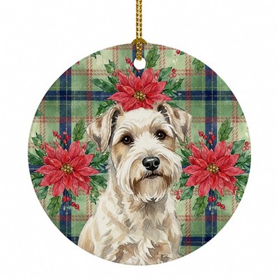 Caroline's Treasures Sealyham Terrier Christmas Poinsettia Ceramic Ornament