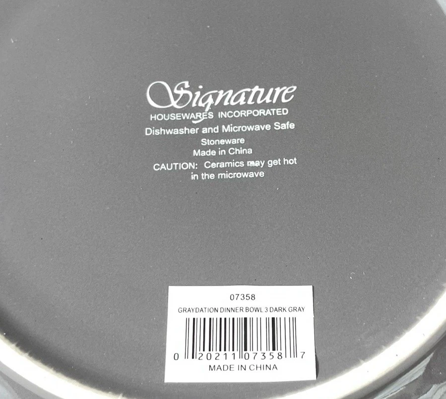 Juego de 4 cuencos de cena Graydation gris oscuro texturizados exclusivos para artículos para el hogar NUEVO Foto 4 de 4