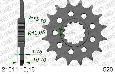 Ritzel Teilung 520 Zähne 15 Ritzel vorne AFAM 21611-15