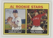 2016 Topps Heritage Rookie Stars Gum Damage Back Luke Jackson Tyler Duffey 1u6