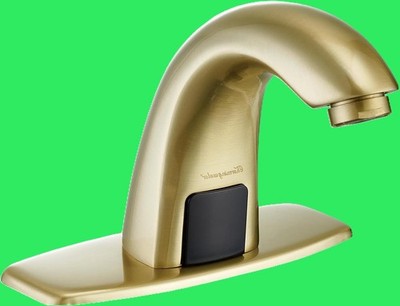 Touchless Motion Sensor Faucet with Thermostatic Valve, HolePlate, Brushed Gold
