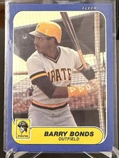 Fleer 1986 Update Barry Bonds U-14 Pittsburgh Pirates Rookie Base Set Card. rookie card picture