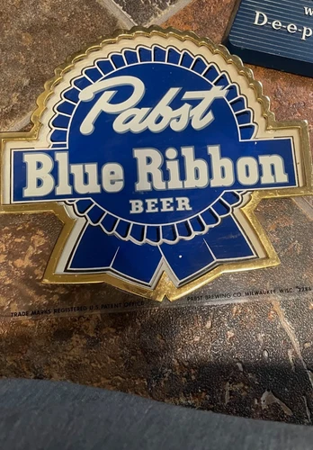 Vintage 1952 Pabst Blue Ribbon Beer Plastic  Sign