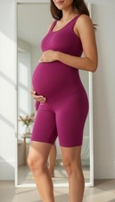 Baydi  maternity biker shorts over bump 6in high waist supportive stretch  Small