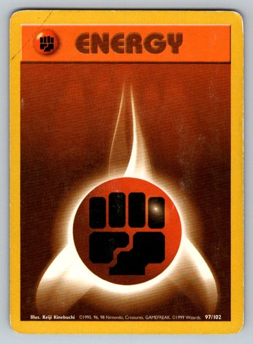 Fighting Energy 97/102 Common Base Set Unlimited Pokemon