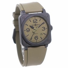 BELL&ROSS WATCH BR-03 BR03A-MIL-CE/SRB MILITARY AUTOMATIC BLACK CERAMIC MEN'S